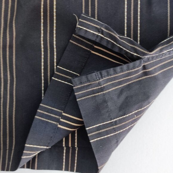 Geoffrey Beene button down shirt men's size L black with yellow stripes - Picture 7 of 9